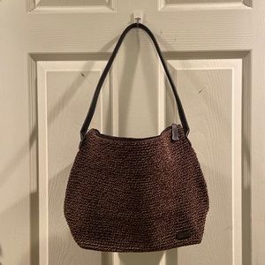 The Sak brown woven hand bag like new